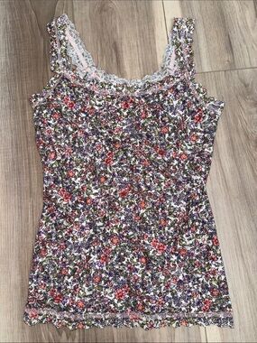 Hanky Panky signature floral stretchy lace mesh top size small